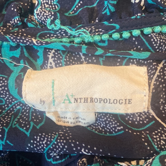 By Anthropologie Haida Blue Floral Sheer Blouse - Picture 6 of 7